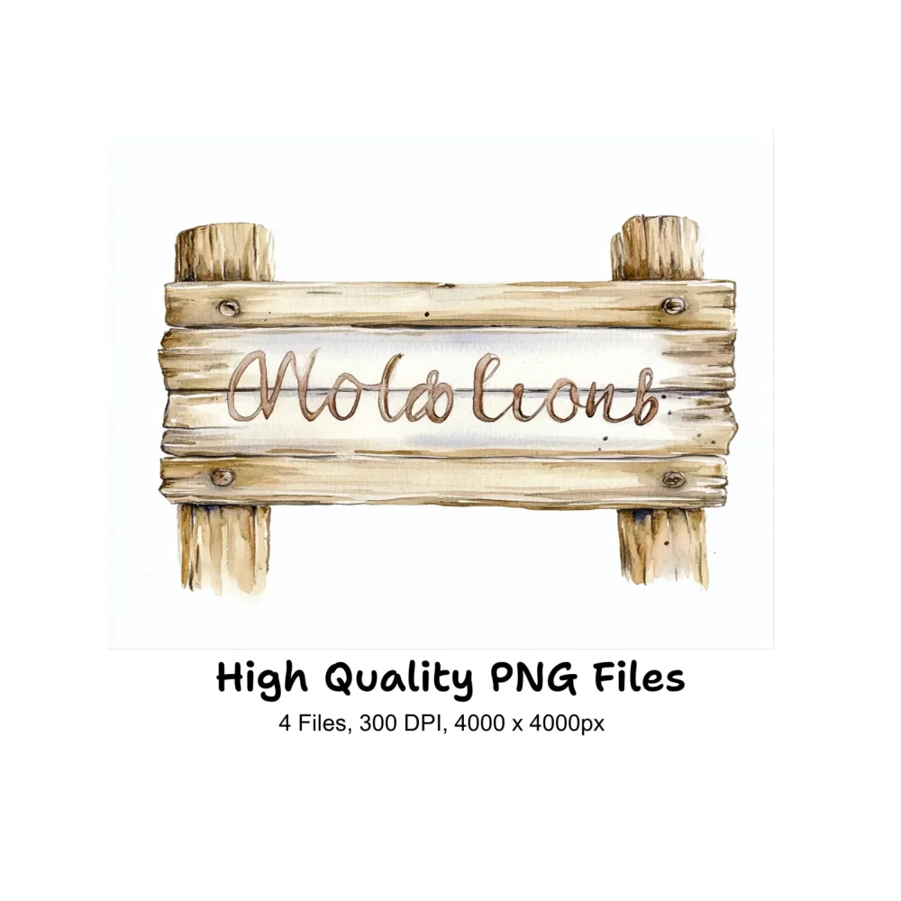 Hand Painted Wooden Boards Clipart Bundle