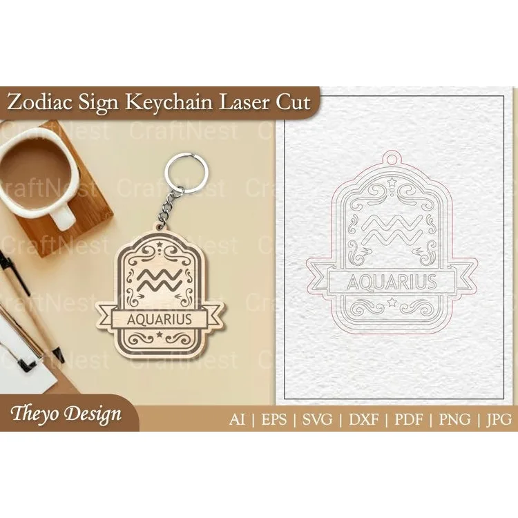 Zodiac Keychain SVG Bundle
