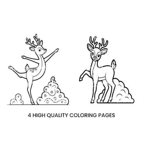 Cute Reindeer Winter Coloring Books