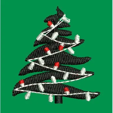 Decorated Christmas Tree Embroidery Design