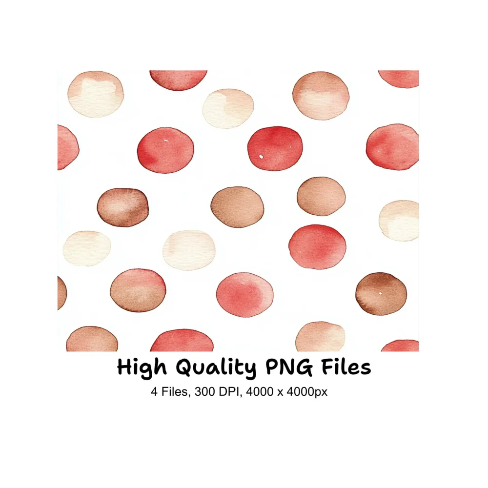 Red Brown Dot Clipart Bundle