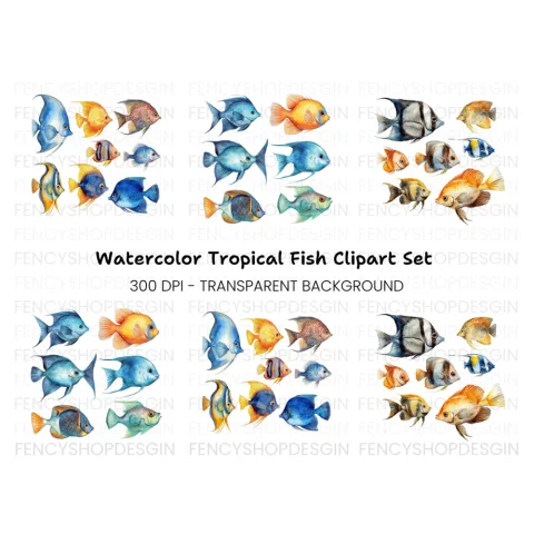 Vibrant Tropical Fish Clipart Bundle