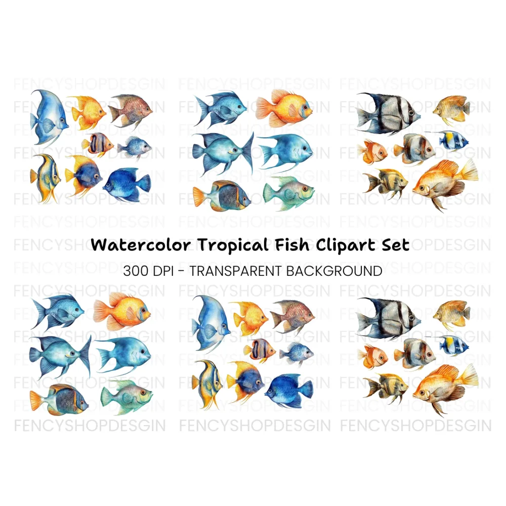 Vibrant Tropical Fish Clipart Bundle