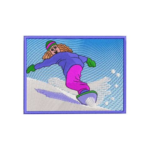 Snowboard Embroidery Design