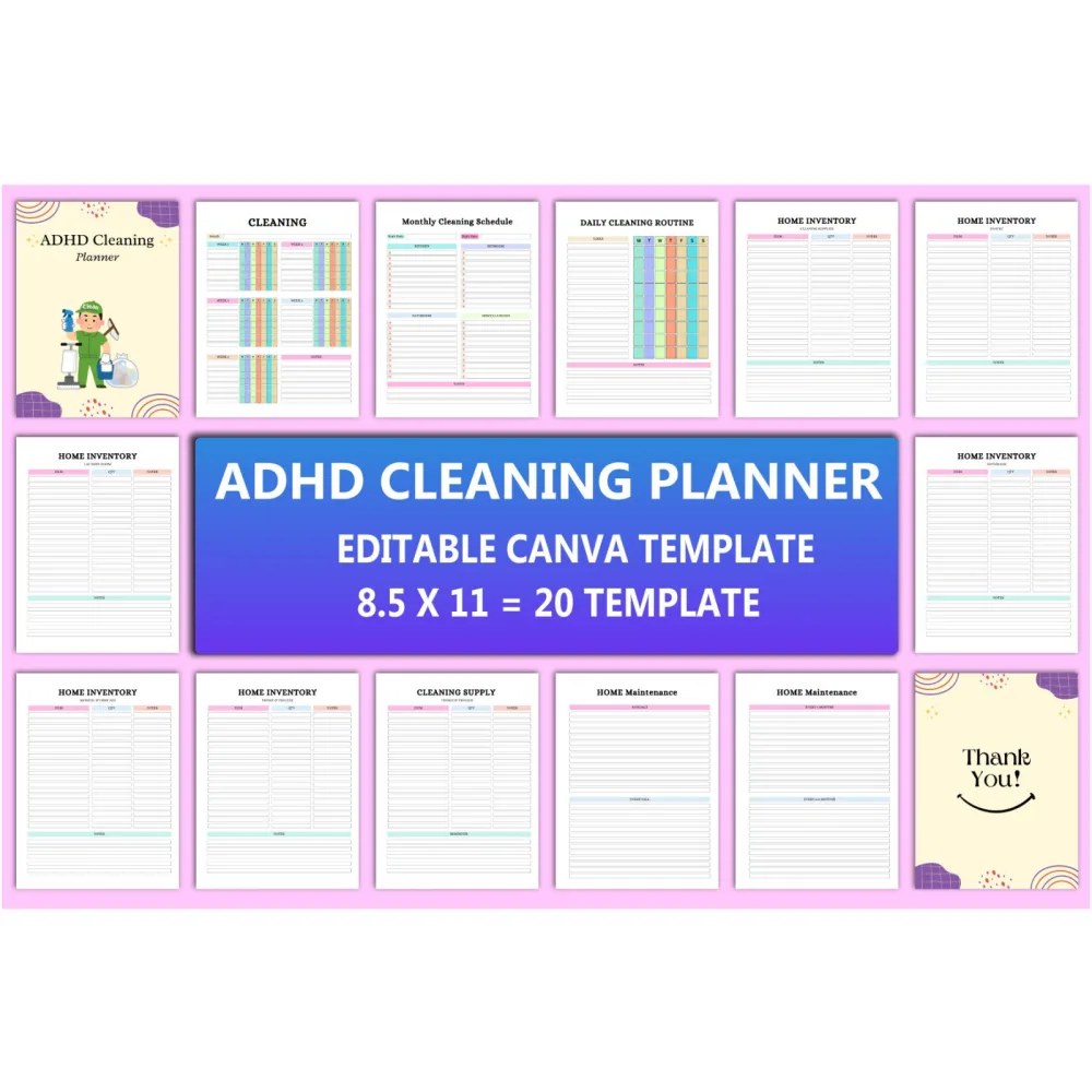 ADHD Cleaning Planner for Effective Organization