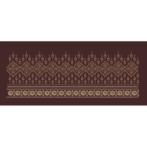 Geometric Four Petal Diamond with Beaded Fringe Embroidery Design