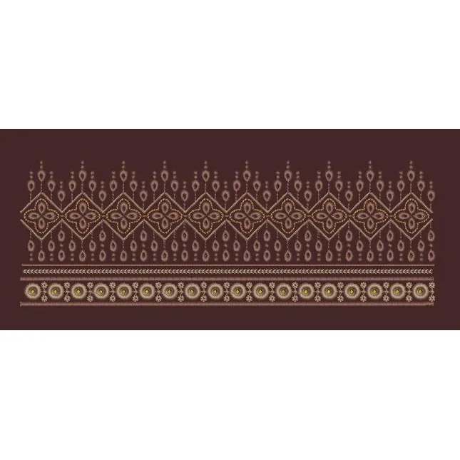 Geometric Four Petal Diamond with Beaded Fringe Embroidery Design