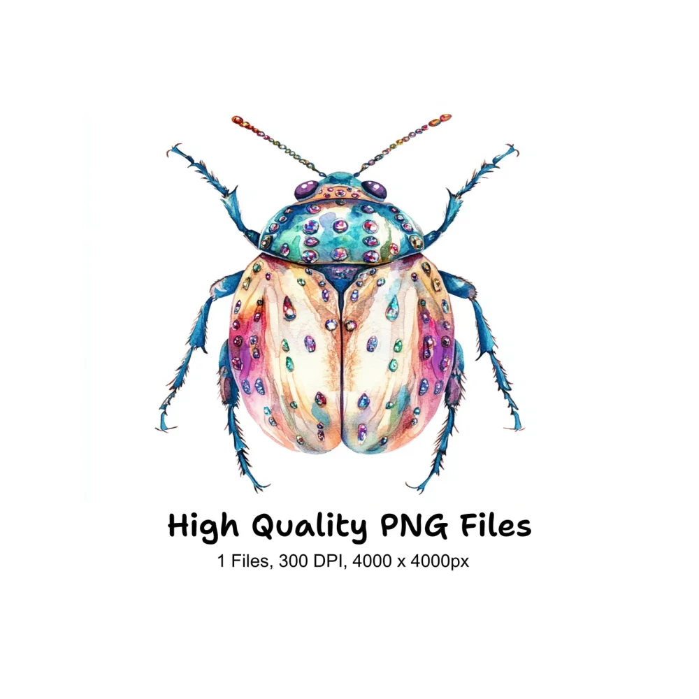 Whimsical Jewel Beetle Clipart Bundle