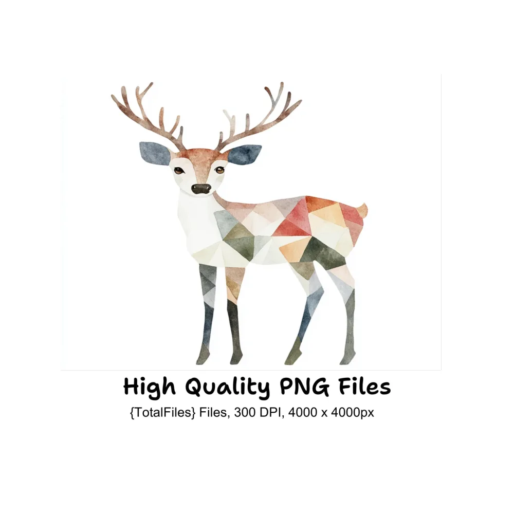 Geometric Deer Clipart Bundle