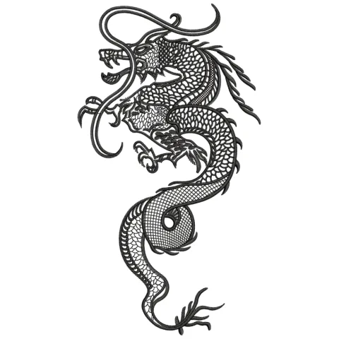 Snake Dragon Embroidery Design