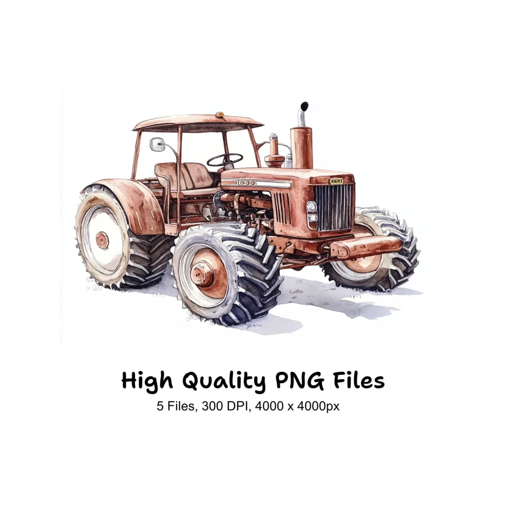 Vintage Tractor Clipart Bundle