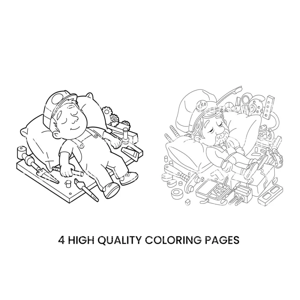 Sleeping Mechanic Coloring Books