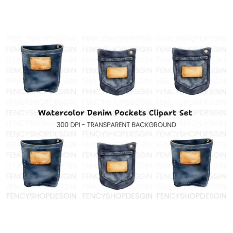 Denim Pockets Clipart Bundle