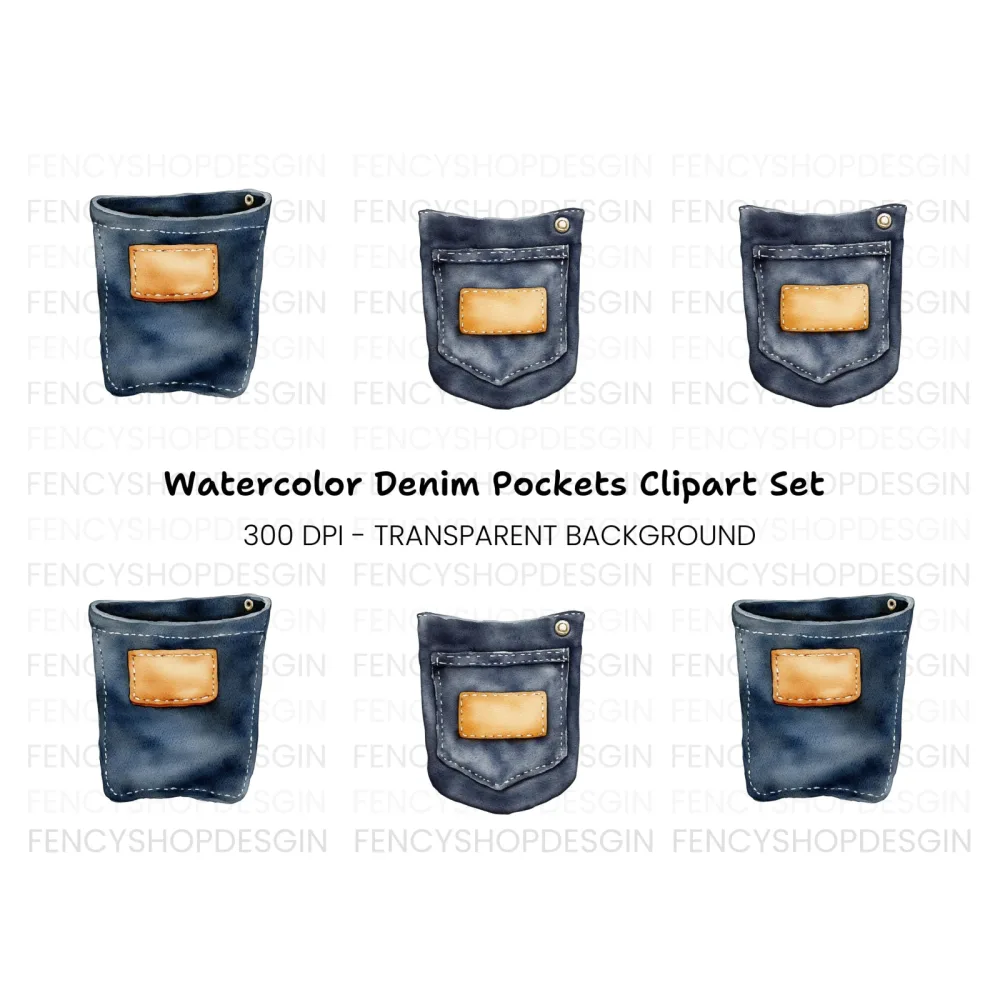 Denim Pockets Clipart Bundle