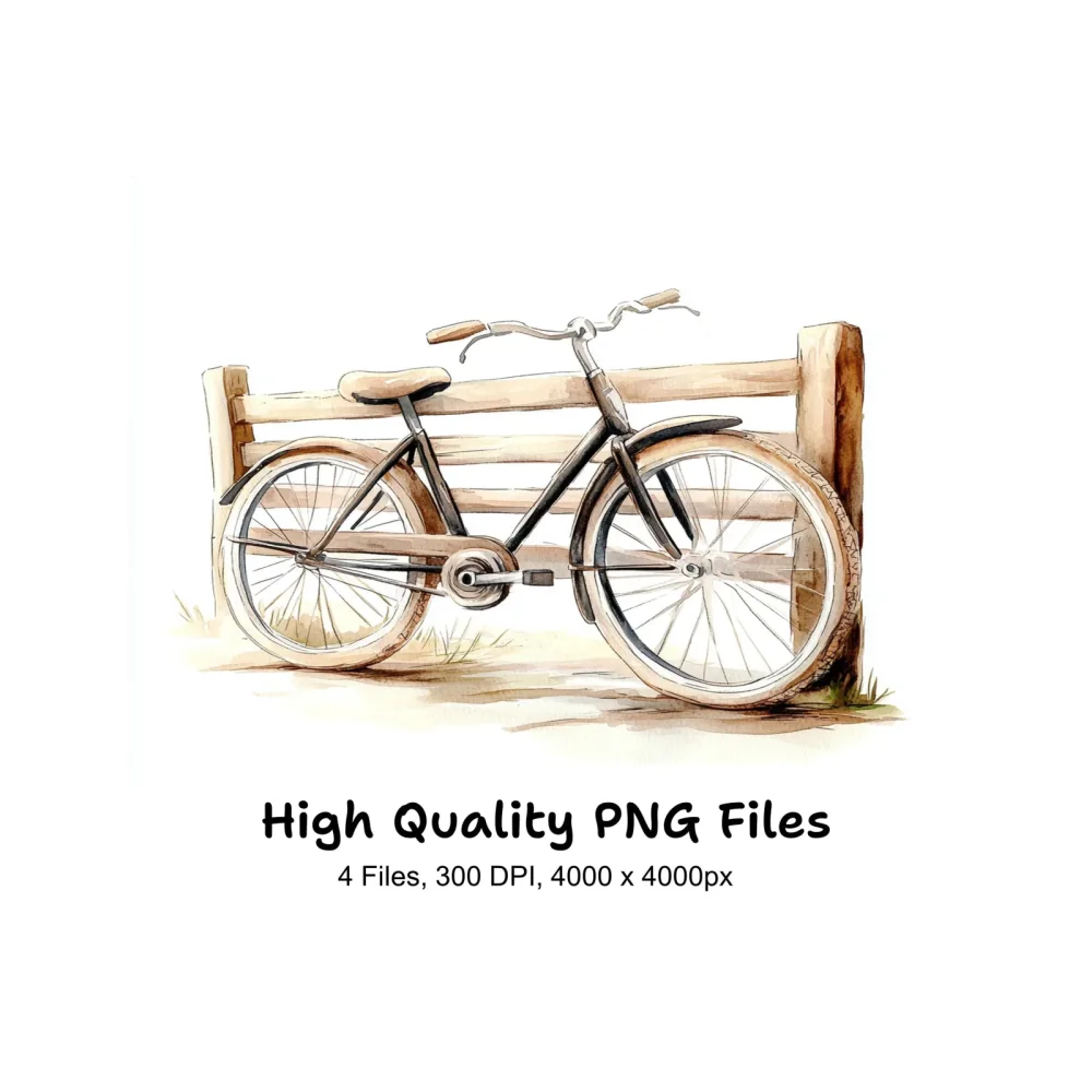 Rustic Bicycle Clipart Bundle