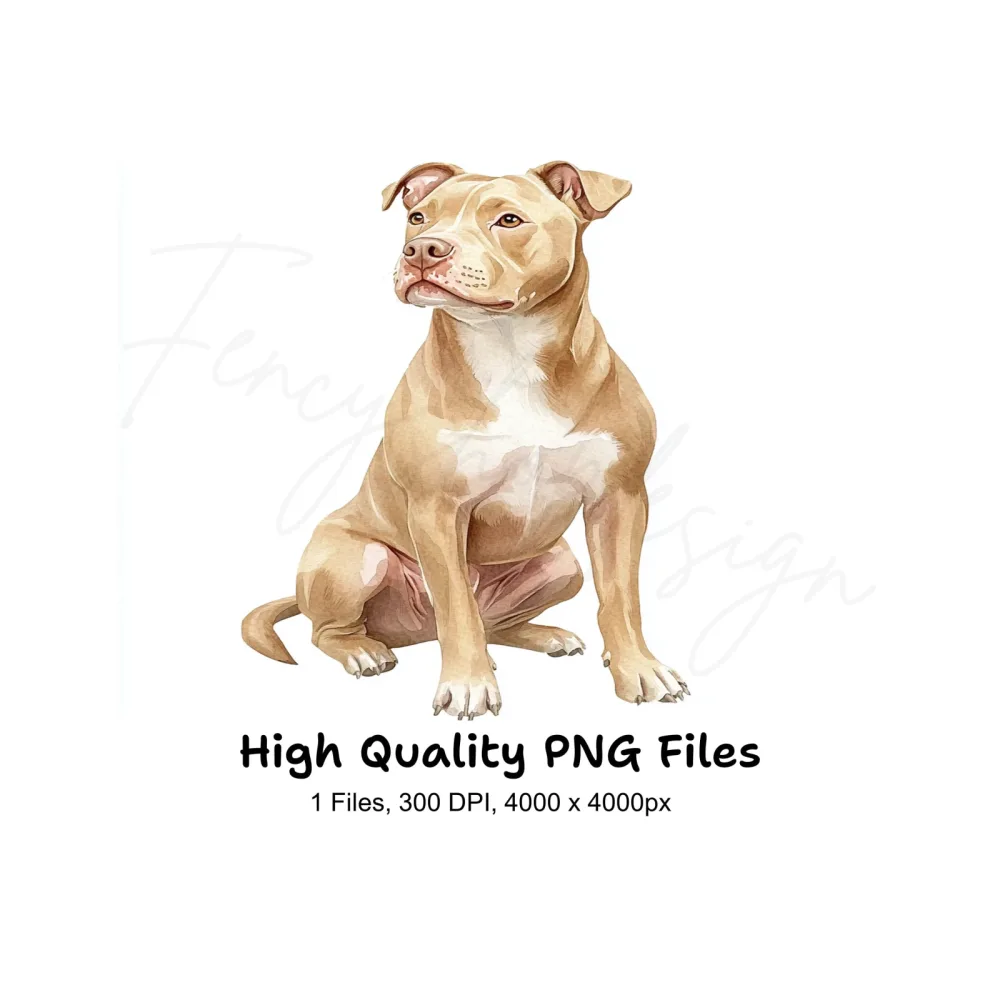 Sitting Pitbull Dog Clipart Bundle