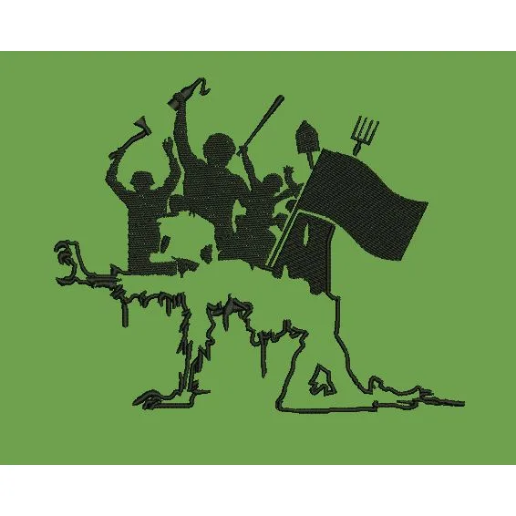 Uprising Silhouette Scene Embroidery Design
