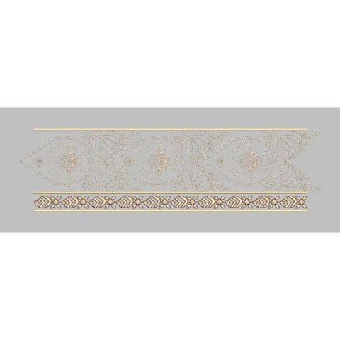 Leafy Vine and Paisley Ornamental Border Embroidery Design