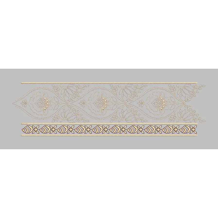 Leafy Vine and Paisley Ornamental Border Embroidery Design