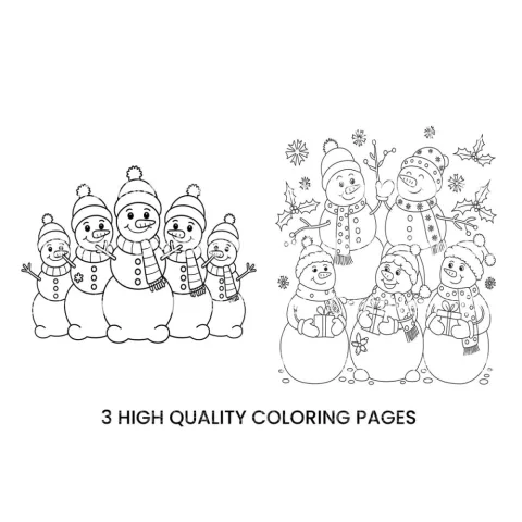 Happy Snowmen Winter Coloring Books