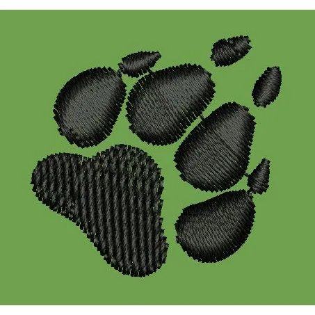 Textured Wild Canine Paw Print Embroidery Design