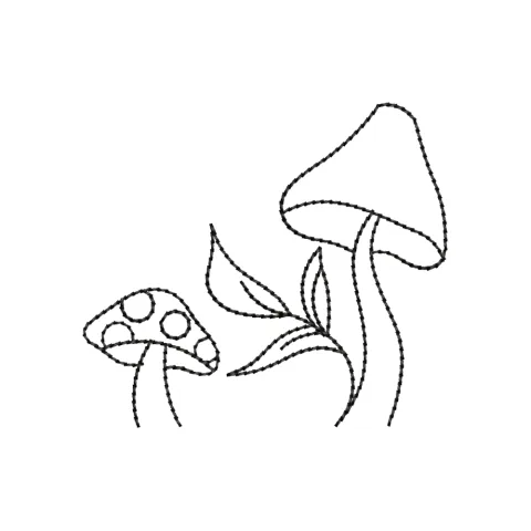 Mushrooms Embroidery Design