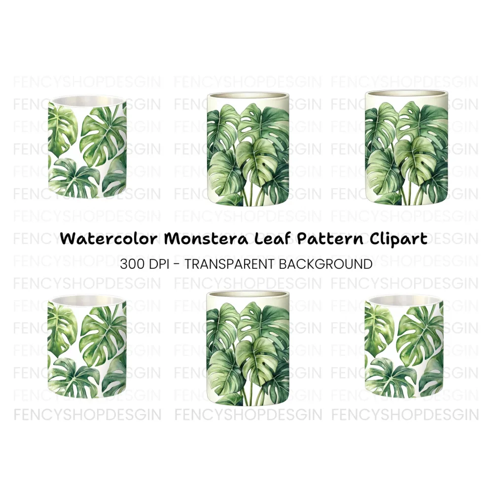Monstera Leaves Tropical Clipart Bundle