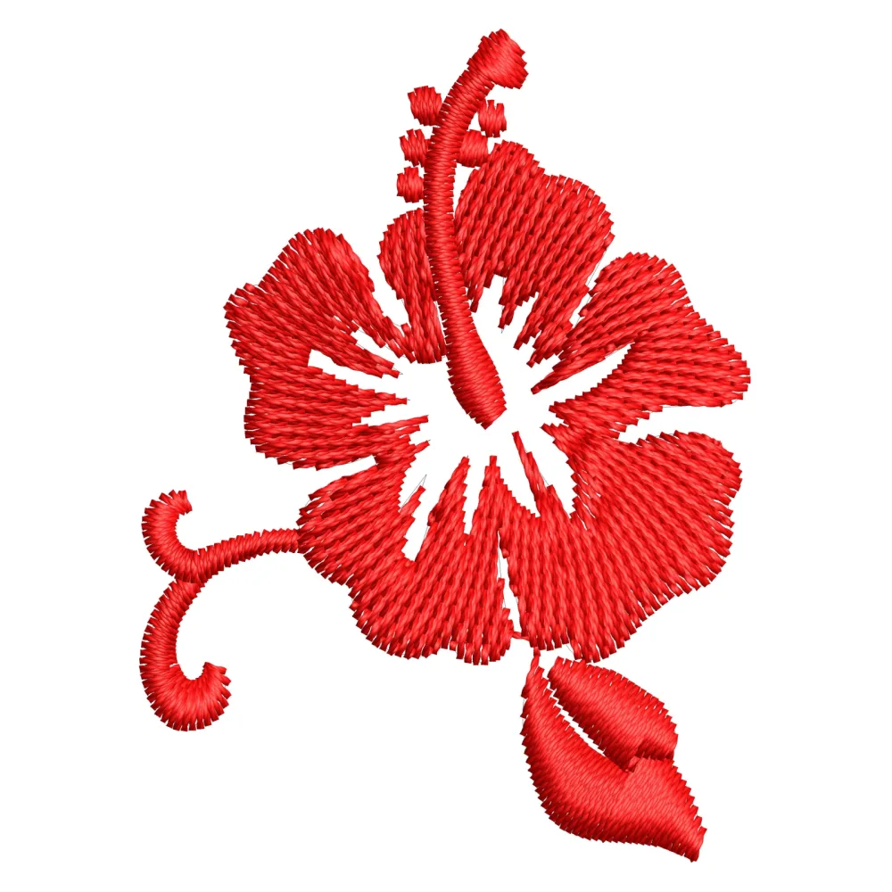 Red Flowry Embroidery Design