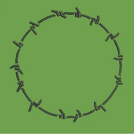 Barbed Wire Circle Embroidery Design