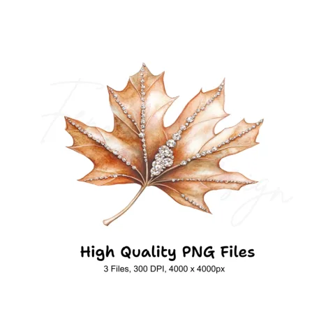 Sparkling Autumn Leaves Clipart Bundle
