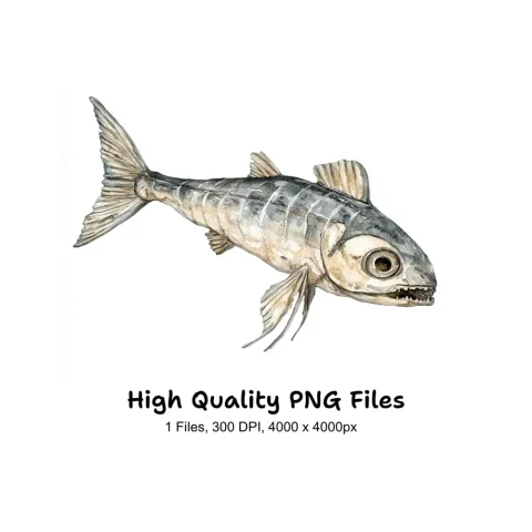 Fish Skeleton Clipart Bundle