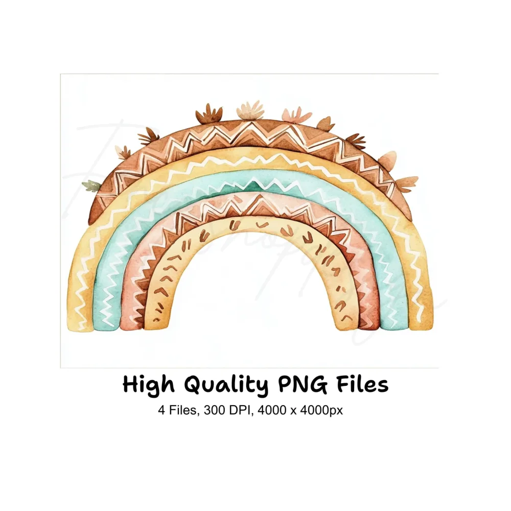 Tribal Rainbow Clipart Bundle