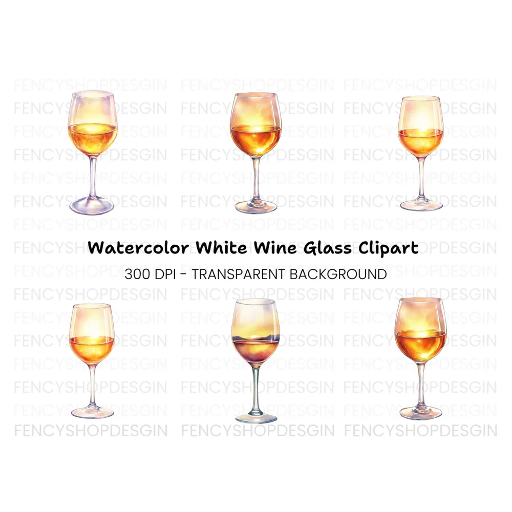 Elegant Wine Glass Clipart Bundle
