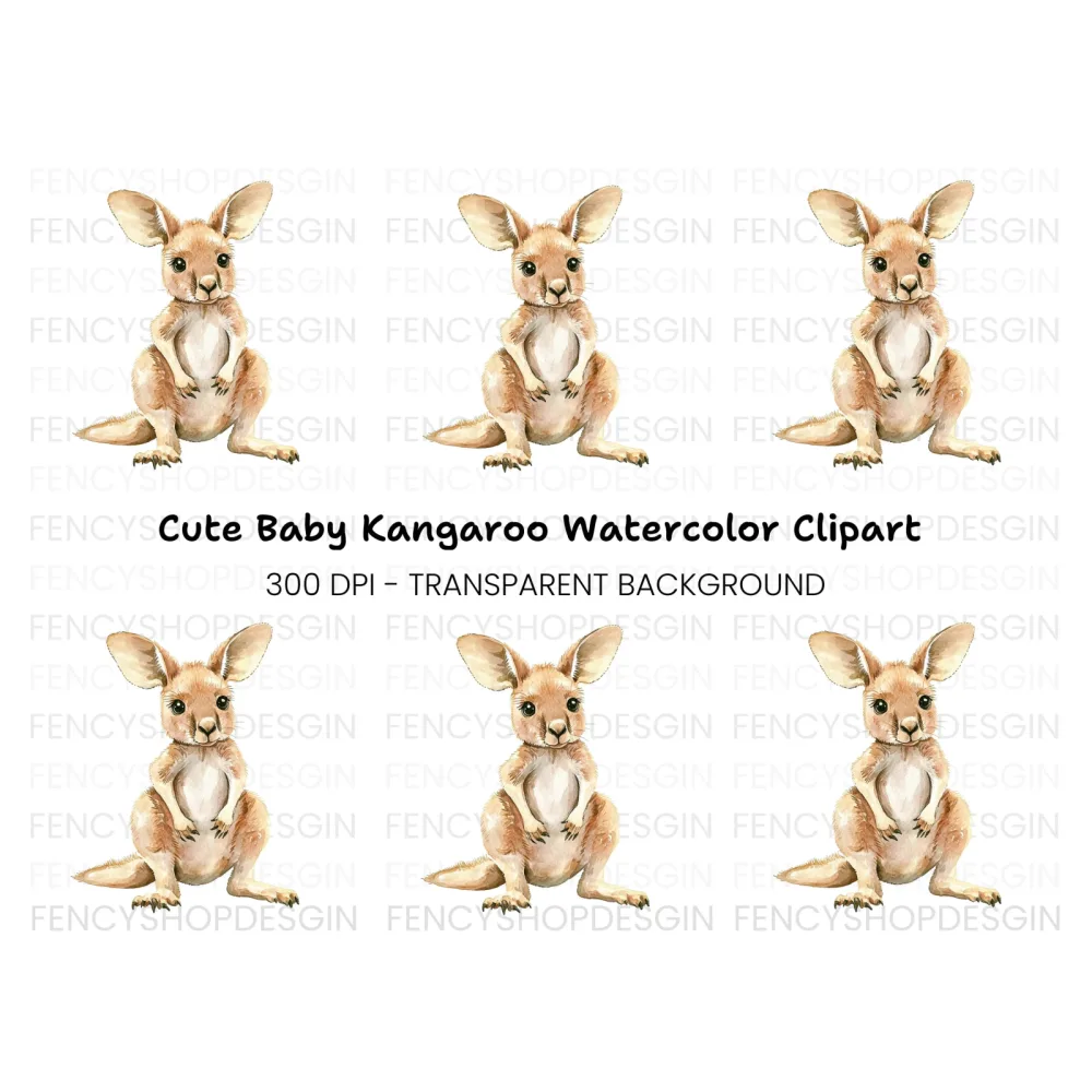 Adorable Baby Kangaroo Clipart Bundle