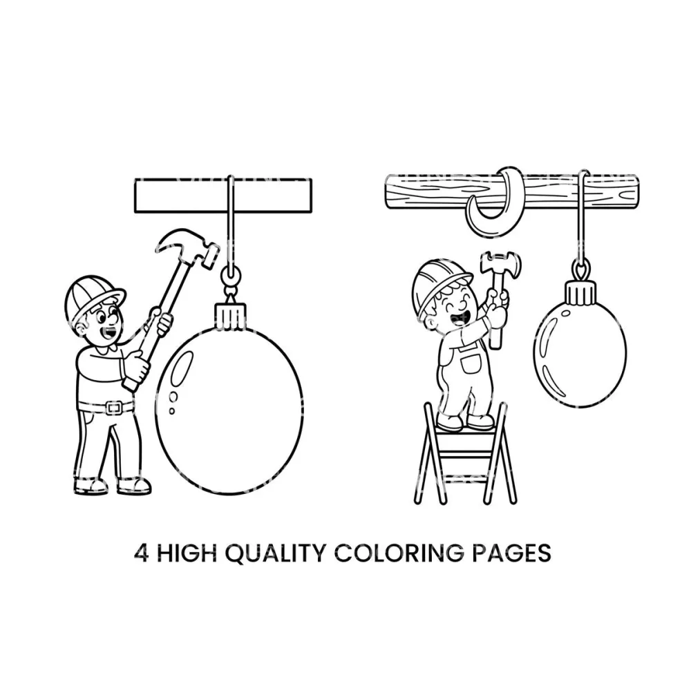 Christmas Ornament Construction Coloring Books