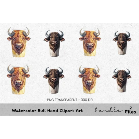 Bull Head Clipart Bundle