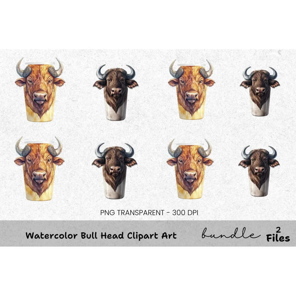 Bull Head Clipart Bundle