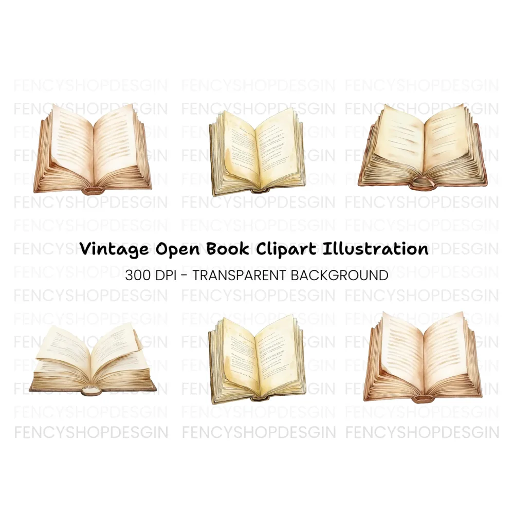 Open Books Clipart Bundle