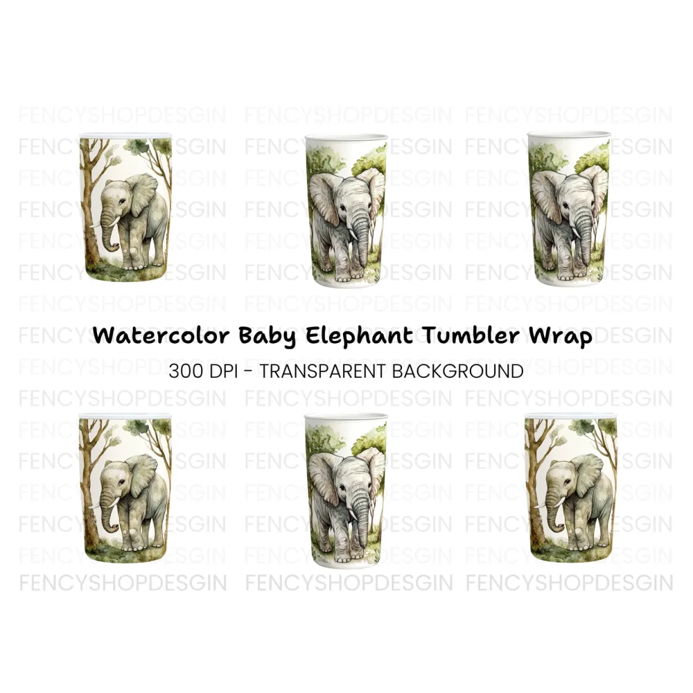 Cute Baby Elephant Clipart Bundle