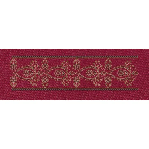 Crimson Gold Floral Border Embroidery Design