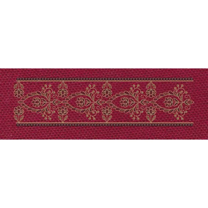 Crimson Gold Floral Border Embroidery Design