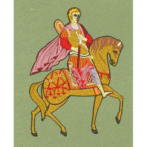 Medieval Knight Golden Embroidery Design