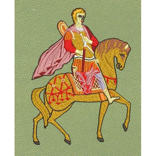 Medieval Knight Golden Embroidery Design