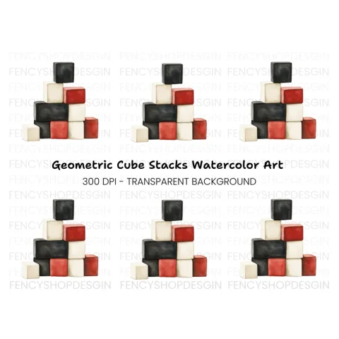 Stacked Cubes Clipart Bundle