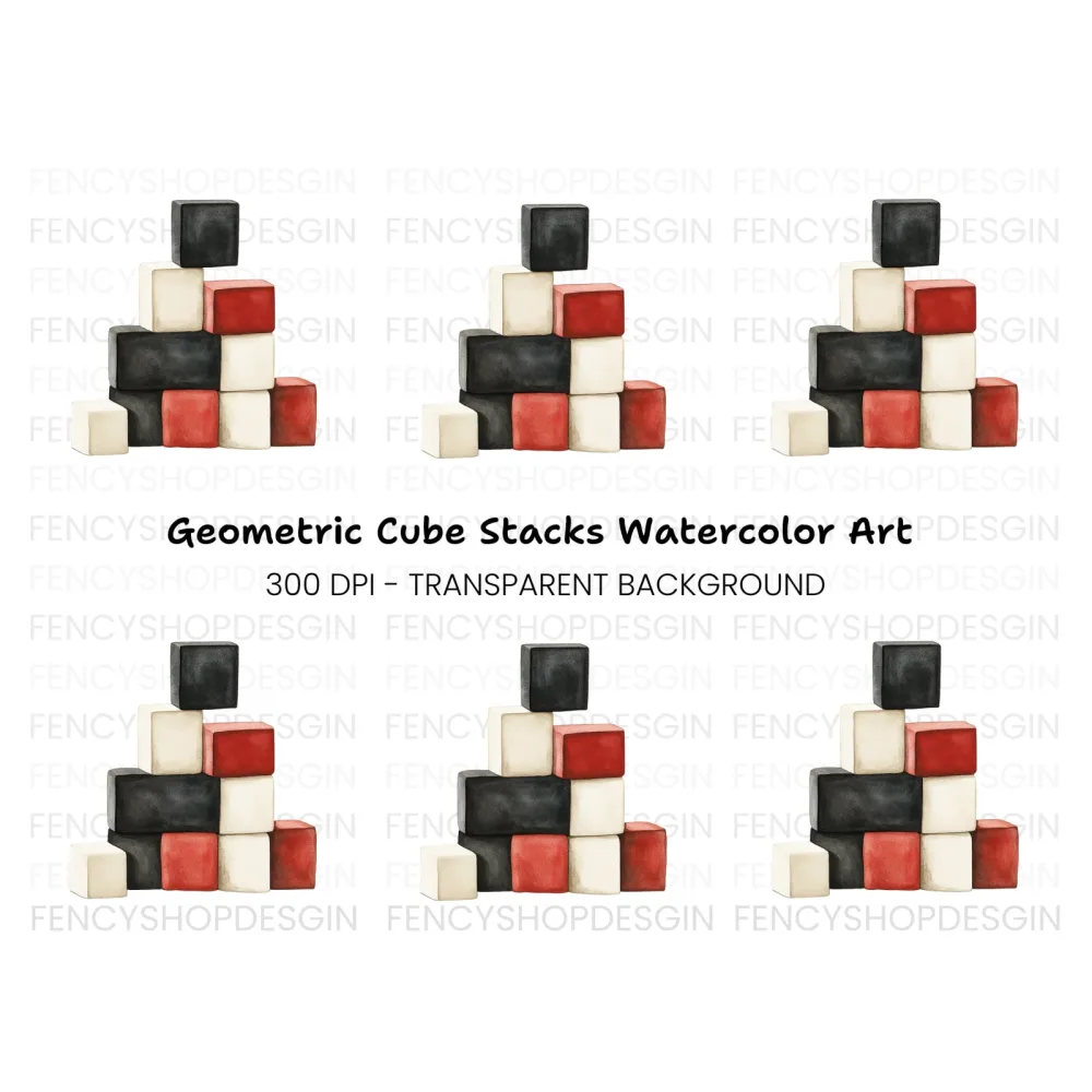 Stacked Cubes Clipart Bundle