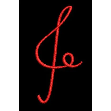 Treble Clef Embroidery Design