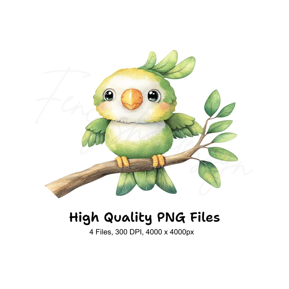 Cute Parrot Clipart Bundle
