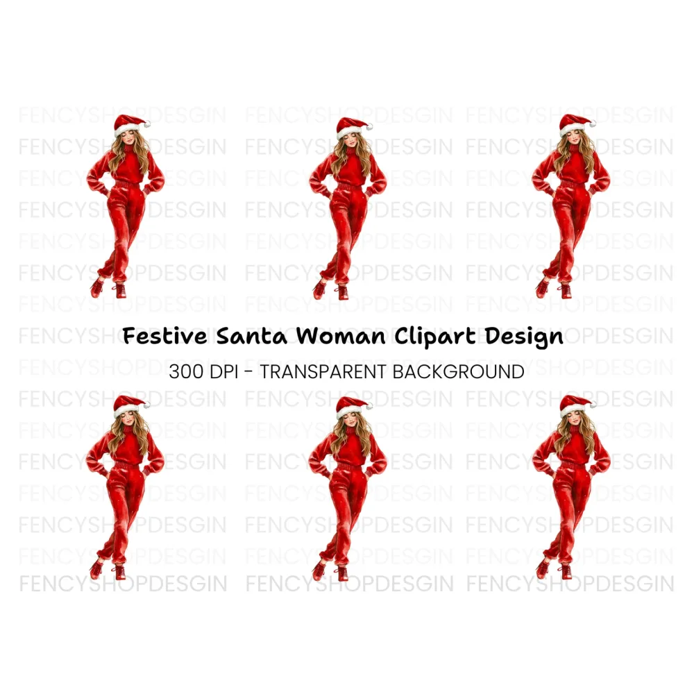 Stylish Christmas Girl Clipart Bundle