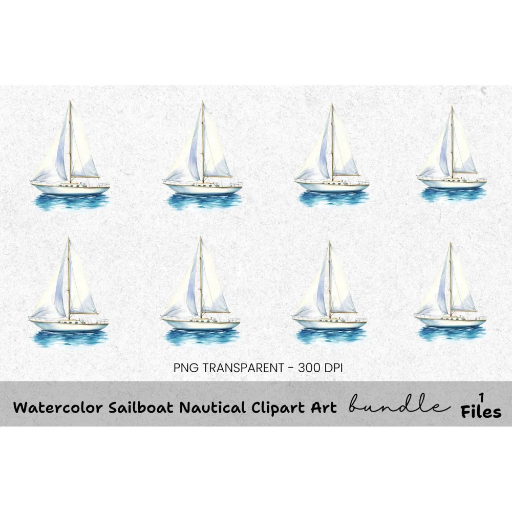 Sailboat Nautical Clipart Bundle
