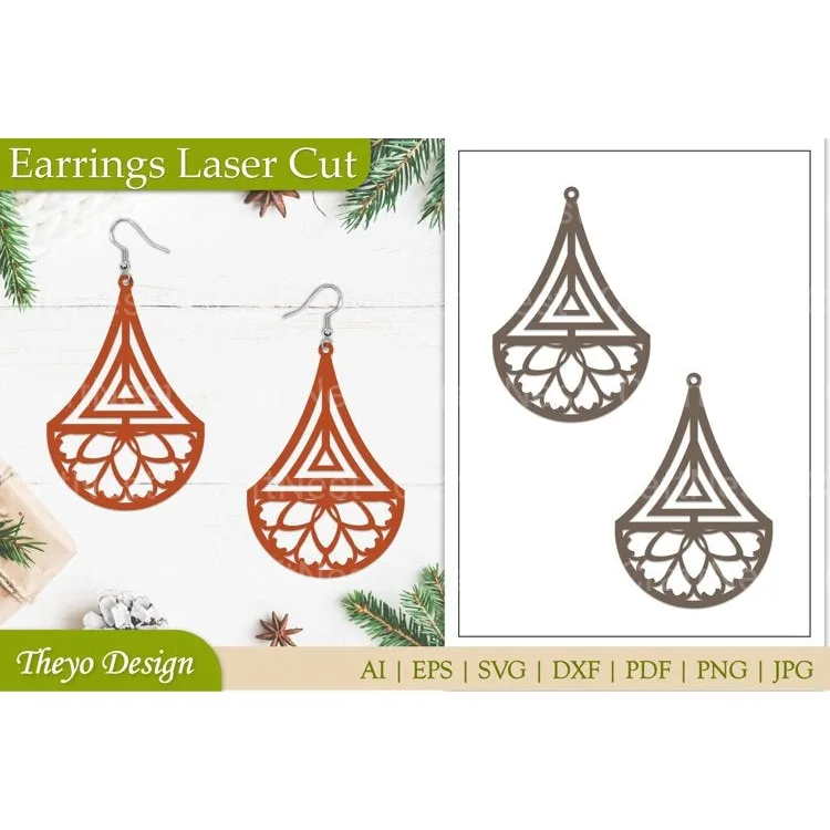 Earrings Lasercut Mandala SVG Bundle